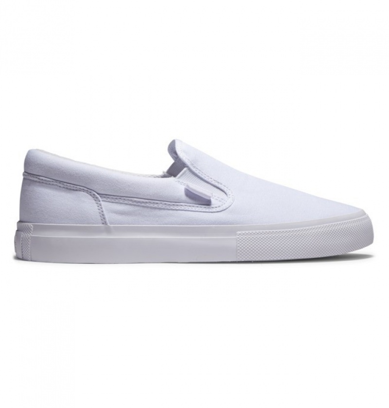 Hombre Slip On DC Shoes Manual Blancas | AGJ-147635