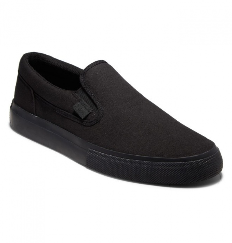 Hombre Slip On DC Shoes Manual Negras Negras Negras | GNQ-194852