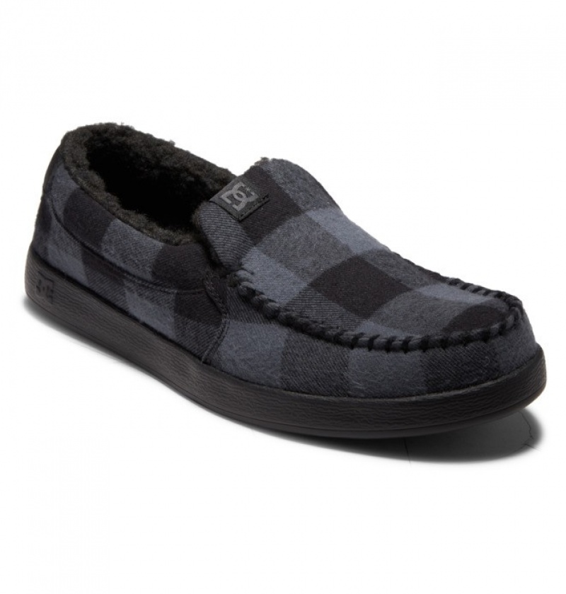 Hombre Slip On DC Shoes Villain Winterized Negras Gris | QBR-237685