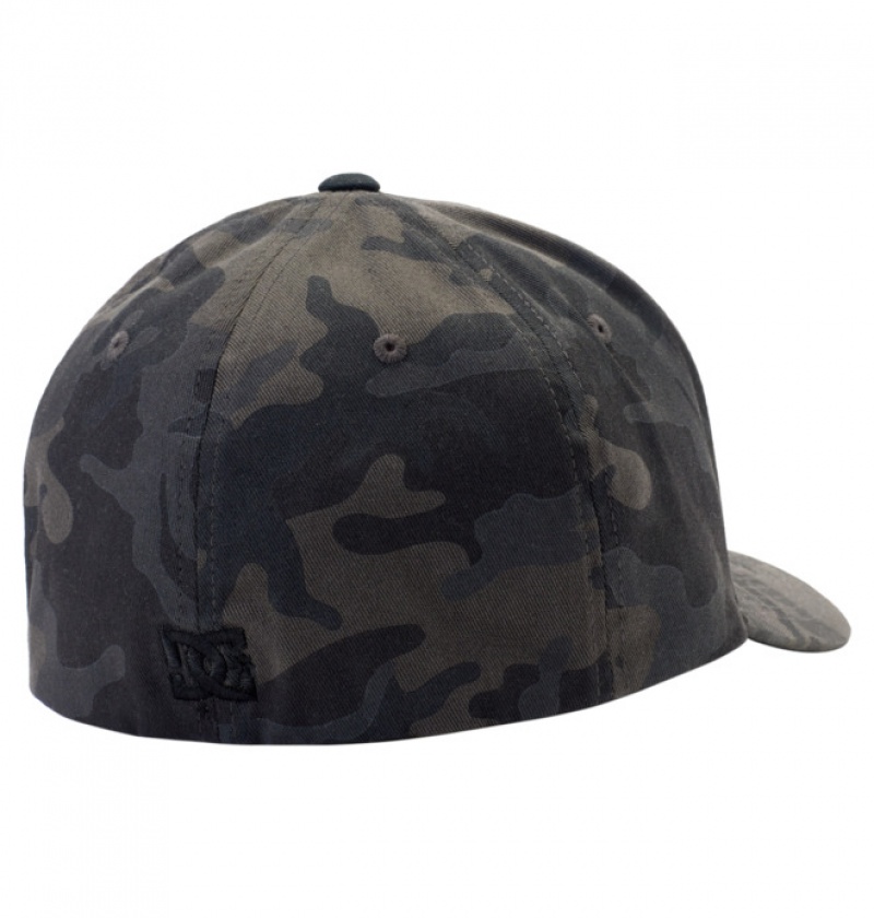 Hombre Sombreros DC Shoes Cap Star Seasonal Flexfit Negras Camuflaje | QGK-247931