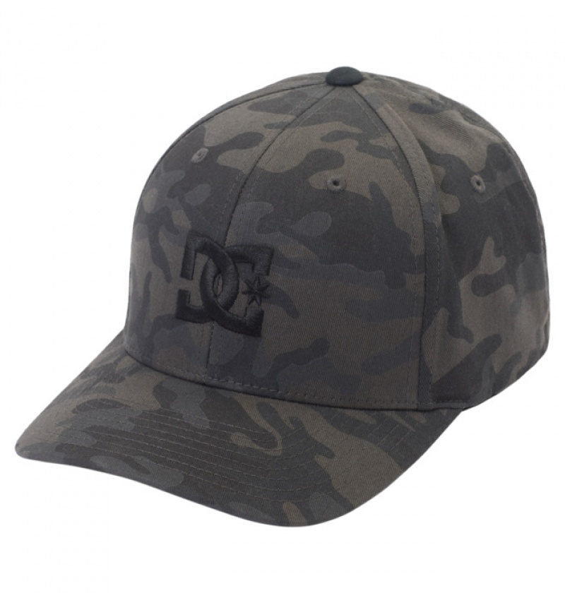 Hombre Sombreros DC Shoes Cap Star Seasonal Flexfit Negras Camuflaje | QGK-247931