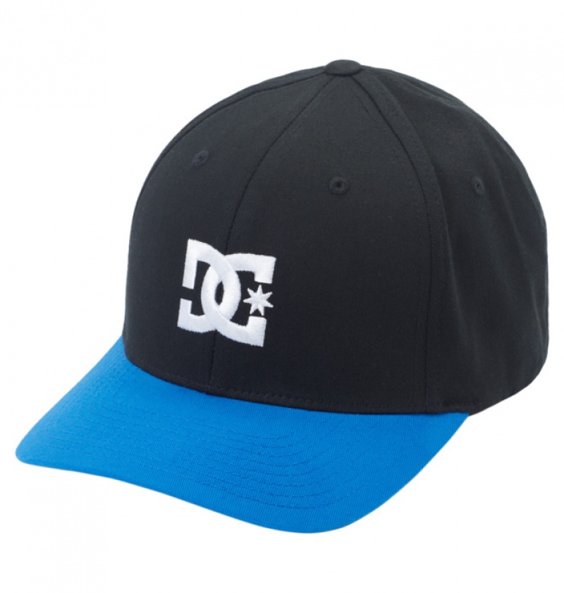 Hombre Sombreros DC Shoes Cap Star Seasonal Flexfit Azules | VPM-398615