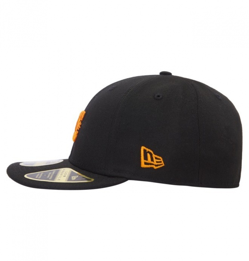 Hombre Sombreros DC Shoes DC Lo Pro New Era Fitted Negras Naranjas | OEI-591627