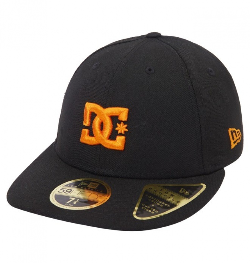 Hombre Sombreros DC Shoes DC Lo Pro New Era Fitted Negras Naranjas | OEI-591627