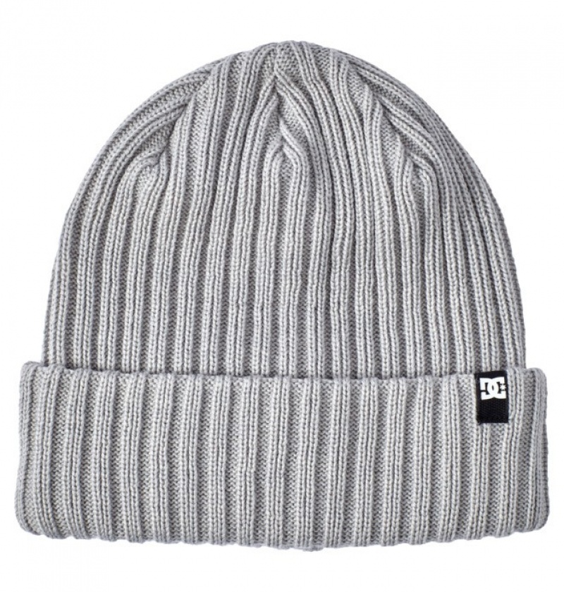 Hombre Sombreros DC Shoes Fish N Destroy 2 Cuffed Beanie Gris | BJX-908624