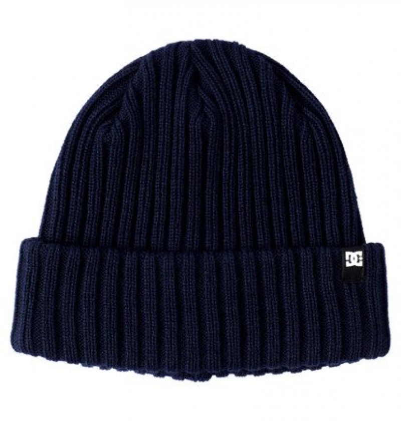 Hombre Sombreros DC Shoes Fish N Destroy 2 Cuffed Beanie Azul Marino | UPB-582761