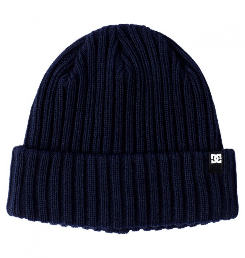 Hombre Sombreros DC Shoes Fish N Destroy 2 Cuffed Beanie Azul Marino | UPB-582761