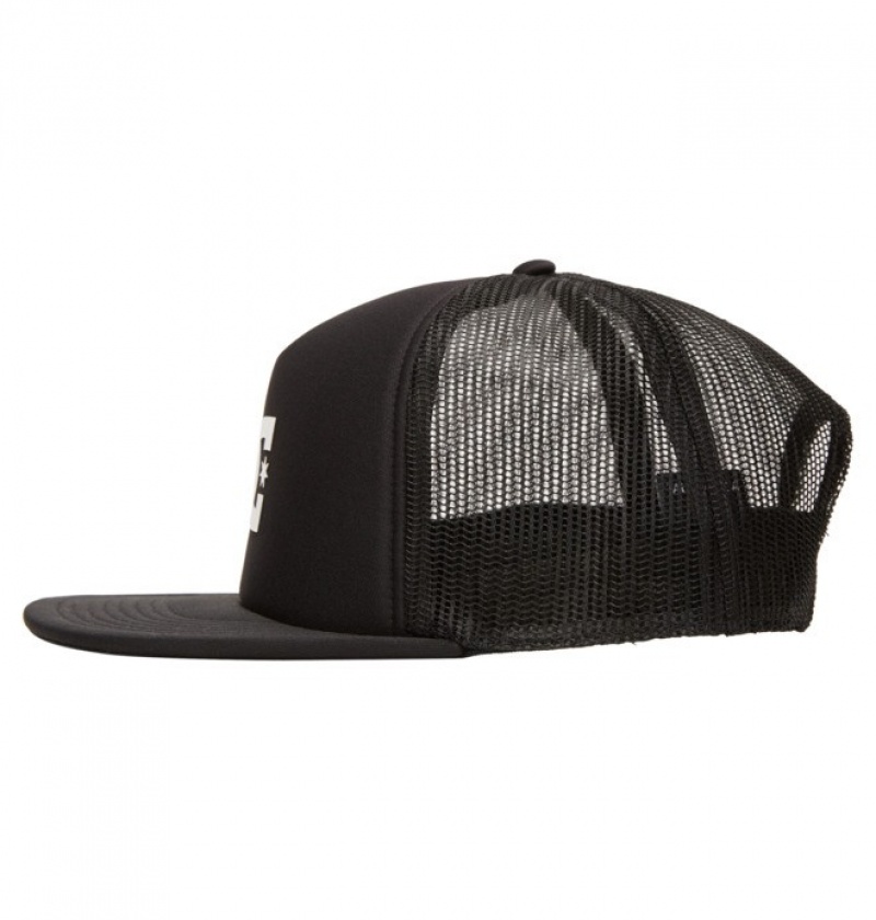 Hombre Sombreros DC Shoes Gas Station Trucker Negras | WES-503924