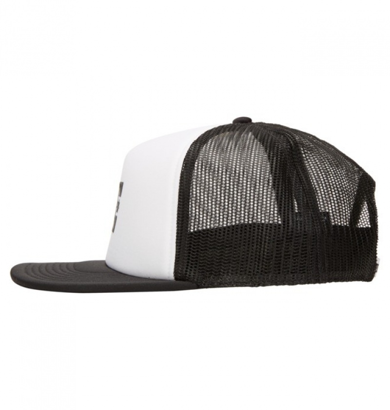 Hombre Sombreros DC Shoes Gas Station Trucker Blancas Negras | ZMA-153802