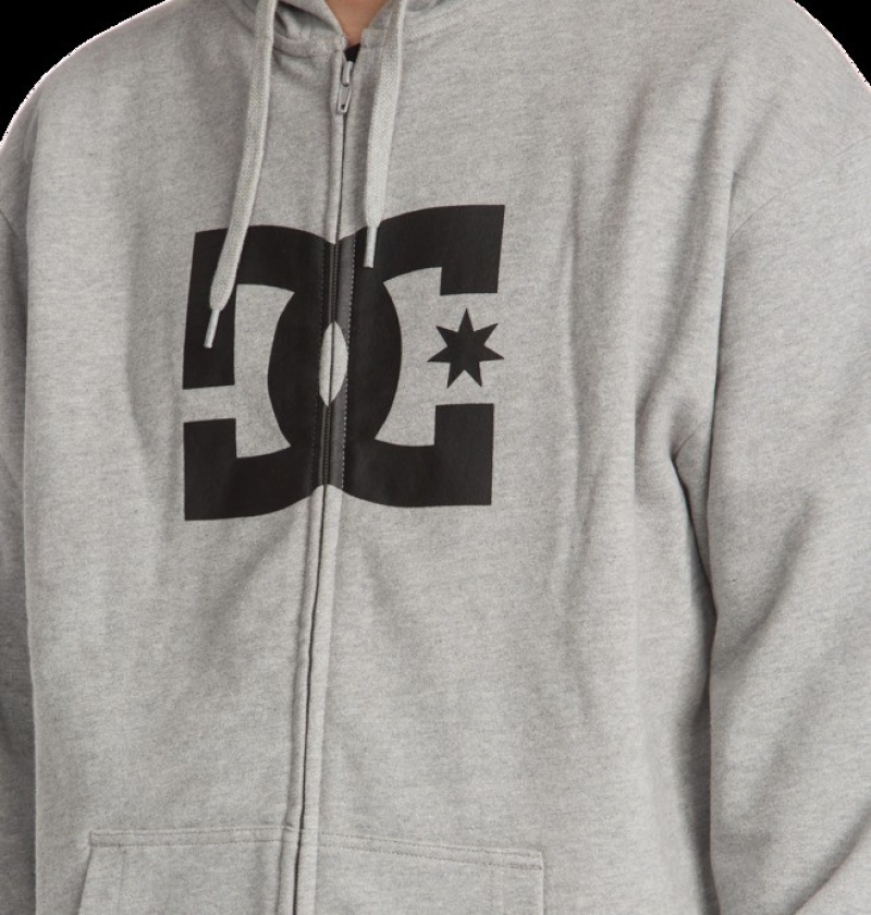 Hombre Sudaderas DC Shoes DC Star Zip-Up Gris | LMQ-179036