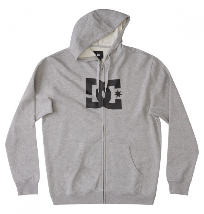 Hombre Sudaderas DC Shoes DC Star Zip-Up Gris | LMQ-179036