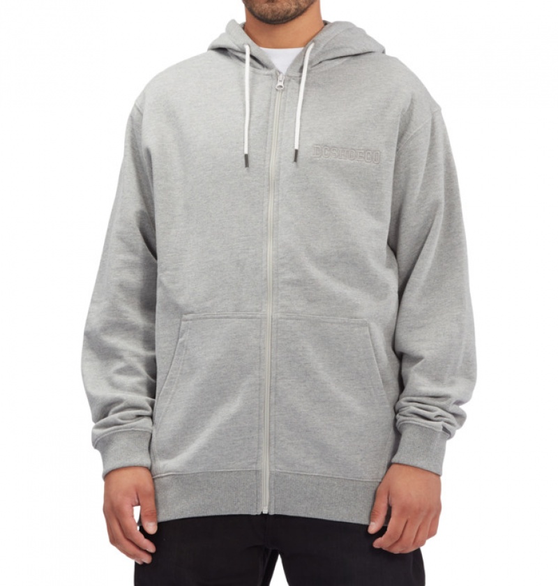 Hombre Sudaderas DC Shoes Riot 2 Zip-Up Gris | IAT-785249