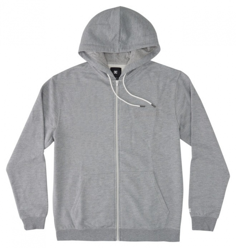 Hombre Sudaderas DC Shoes Riot 2 Zip-Up Gris | IAT-785249