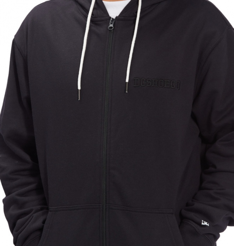 Hombre Sudaderas DC Shoes Riot 2 Zip-Up Negras | IWP-203691