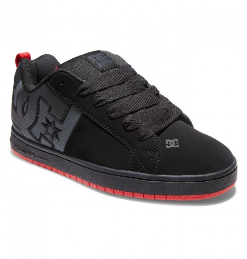 Hombre Tenis DC Shoes Court Graffik Negras Gris Rojas | ASC-749623