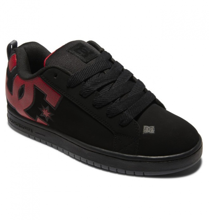 Hombre Tenis DC Shoes Court Graffik Negras Rojas | QHK-835602