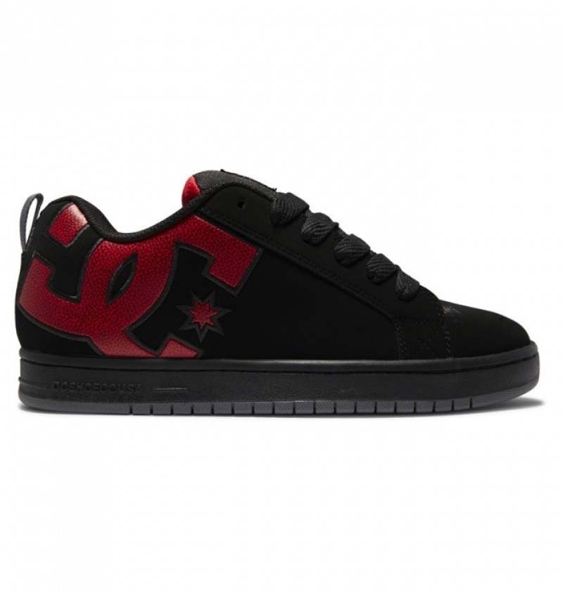 Hombre Tenis DC Shoes Court Graffik Negras Rojas | QHK-835602