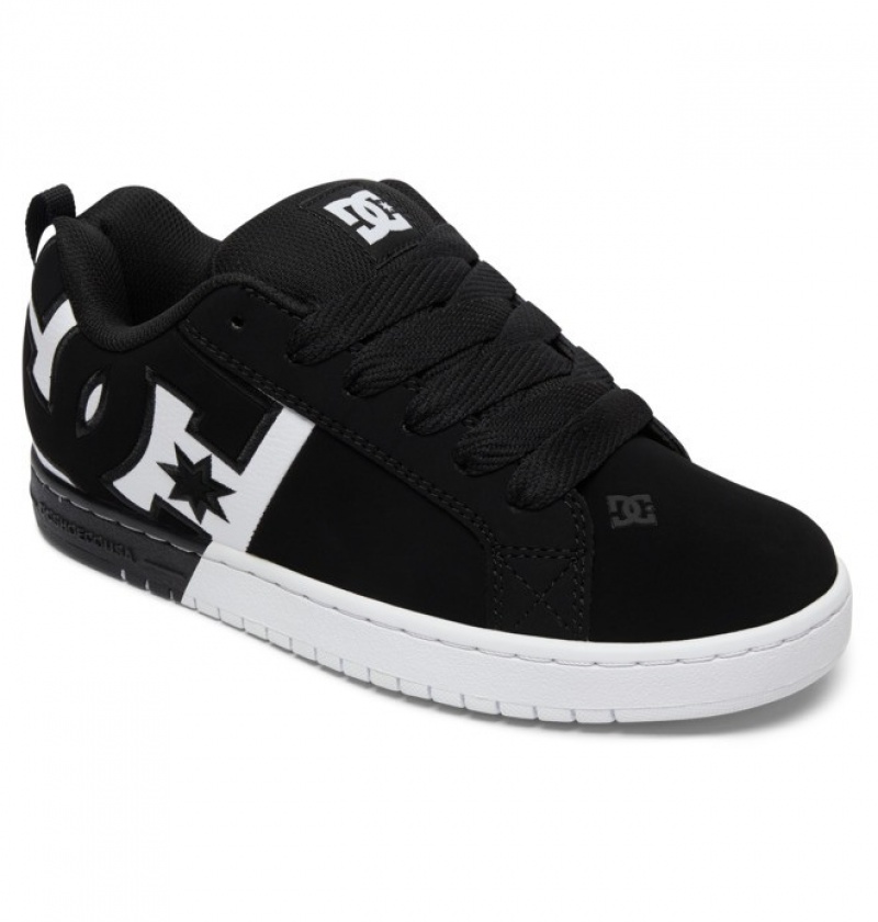 Hombre Tenis DC Shoes Court Graffik Negras Blancas Negras | TXQ-976251