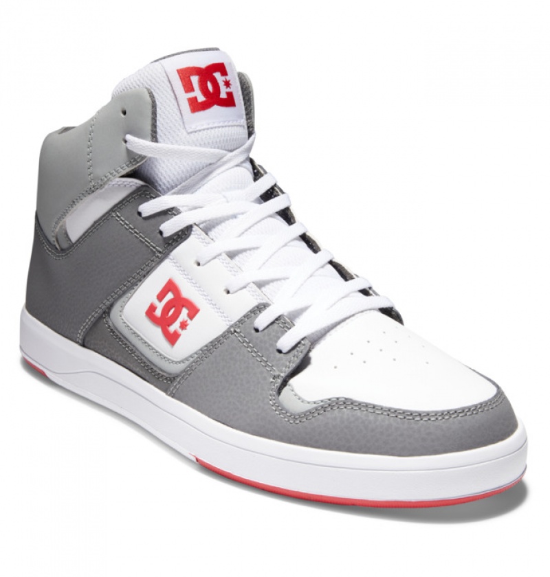 Hombre Tenis DC Shoes DC Cure High-Top Blancas Gris Rojas | ZLC-725360