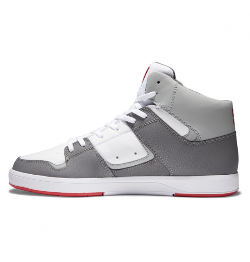 Hombre Tenis DC Shoes DC Cure High-Top Blancas Gris Rojas | ZLC-725360