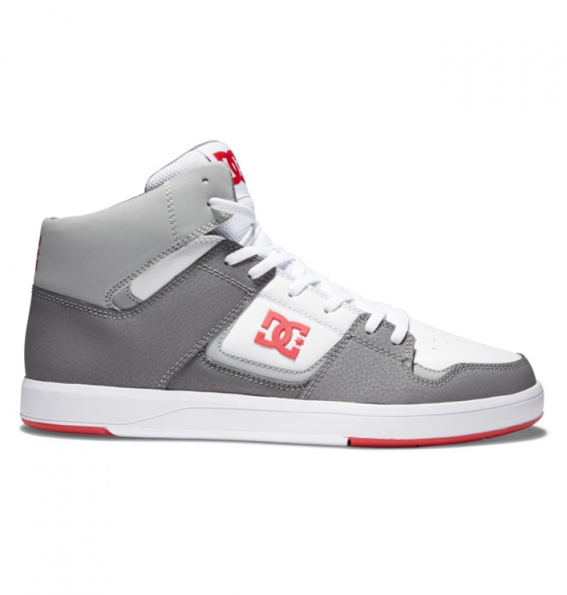 Hombre Tenis DC Shoes DC Cure High-Top Blancas Gris Rojas | ZLC-725360