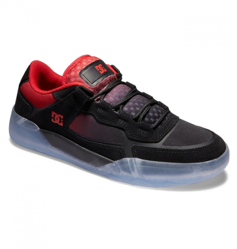 Hombre Tenis DC Shoes DC Metric Skate Negras Rojas | FYT-209637