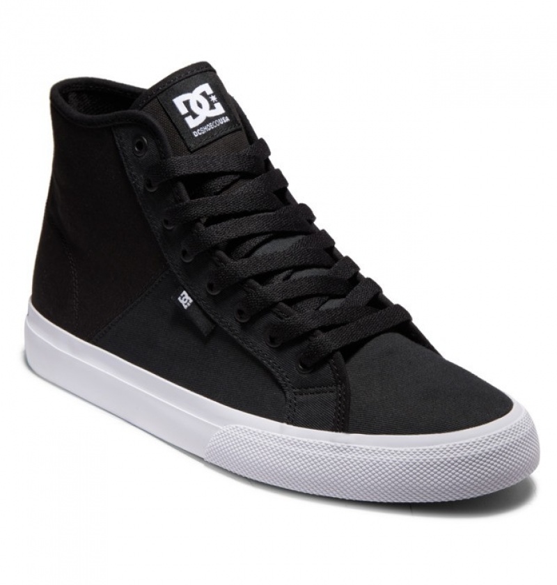 Hombre Tenis DC Shoes Manual HI High-Top Refibra Negras Blancas | ZTI-495073