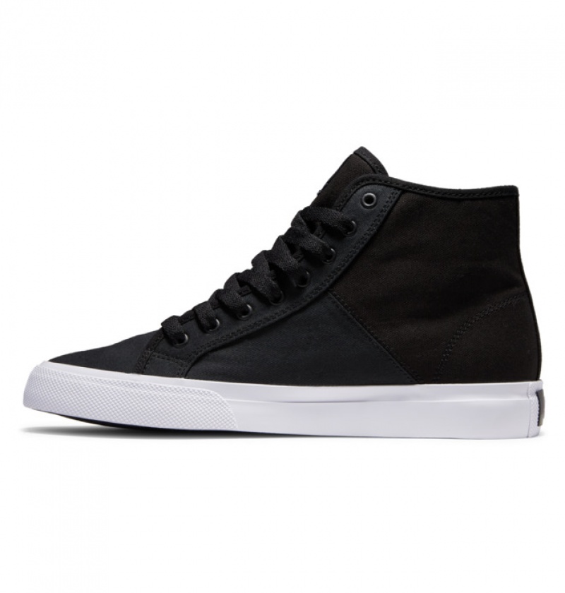 Hombre Tenis DC Shoes Manual HI High-Top Refibra Negras Blancas | ZTI-495073