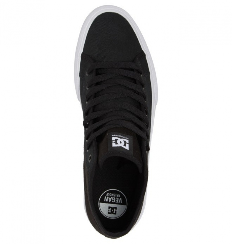 Hombre Tenis DC Shoes Manual HI High-Top Refibra Negras Blancas | ZTI-495073