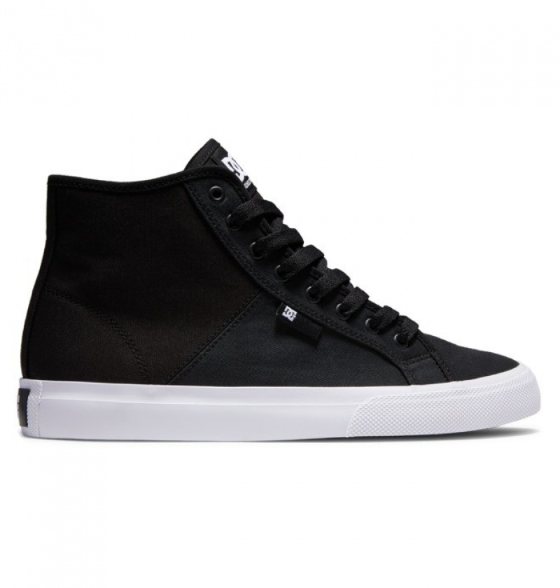 Hombre Tenis DC Shoes Manual HI High-Top Refibra Negras Blancas | ZTI-495073