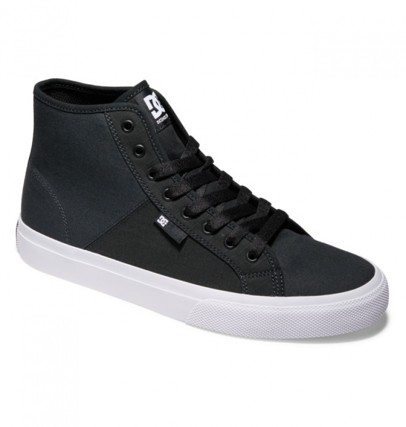 Hombre Tenis DC Shoes Manual HI Platene High-Top RIPSTOP Negras | ZLM-720145