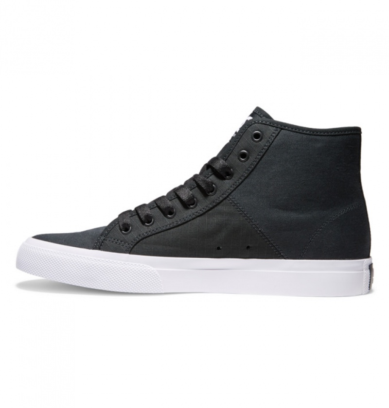 Hombre Tenis DC Shoes Manual HI Platene High-Top RIPSTOP Negras | ZLM-720145