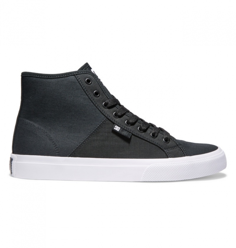 Hombre Tenis DC Shoes Manual HI Platene High-Top RIPSTOP Negras | ZLM-720145