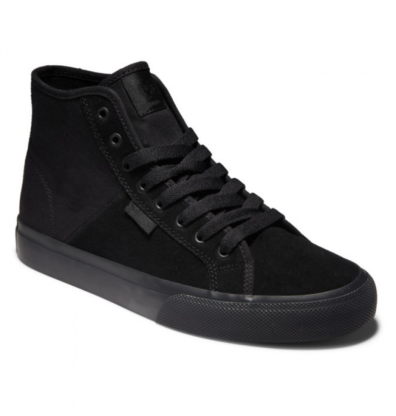 Hombre Tenis DC Shoes Manual High Top Semišové Negras Negras Negras | FID-194572