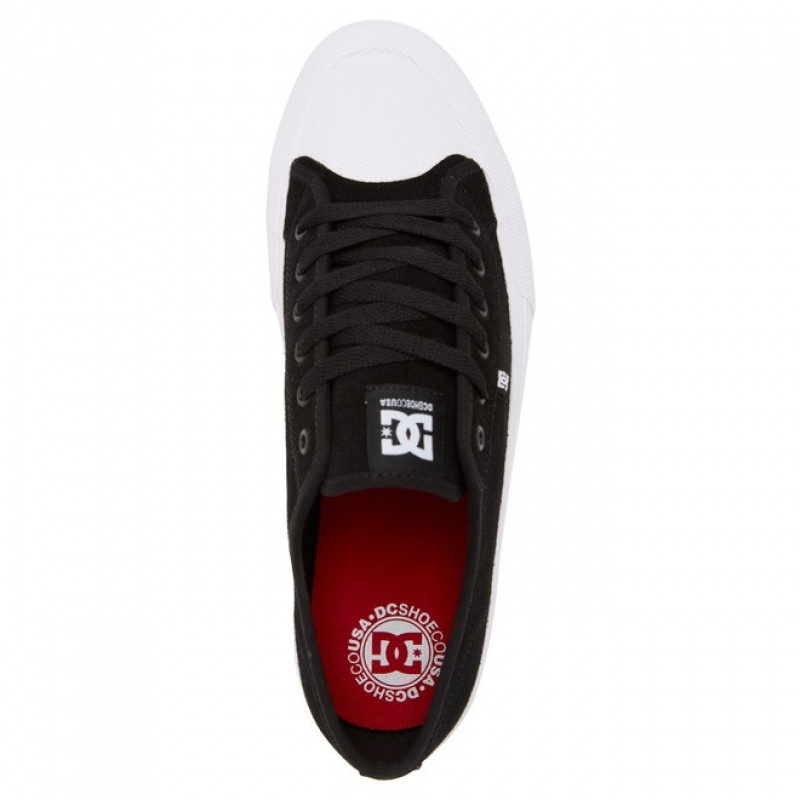 Hombre Tenis DC Shoes Manual RT S Semišové Skate Negras Blancas | THL-068132