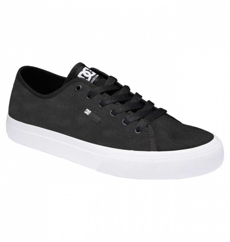 Hombre Tenis DC Shoes Manual SE Platene Negras Blancas Negras | TUZ-086439