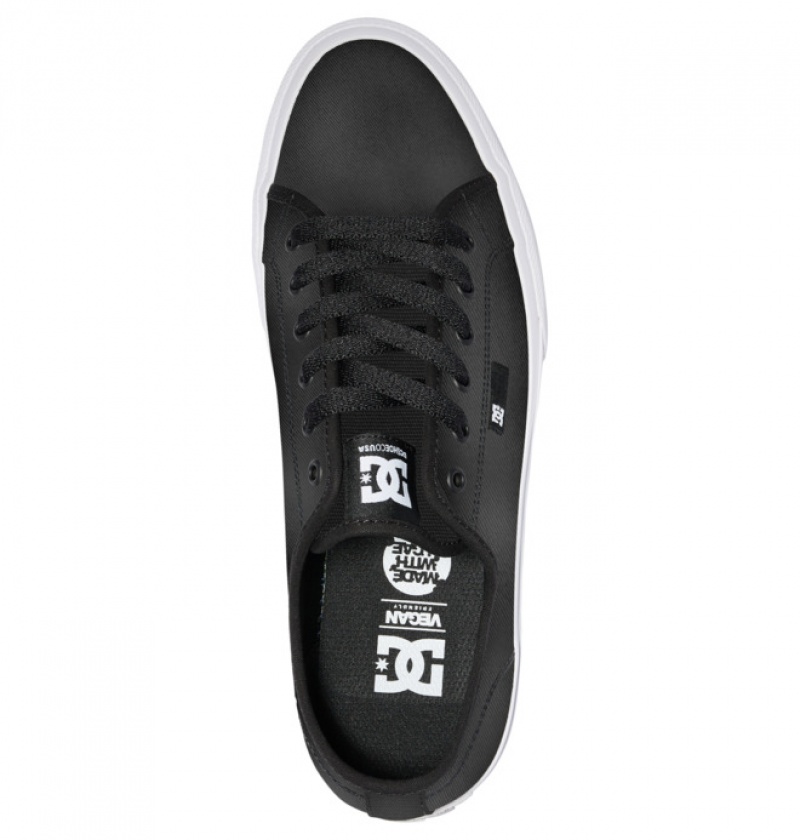 Hombre Tenis DC Shoes Manual SE Platene Negras Blancas Negras | TUZ-086439