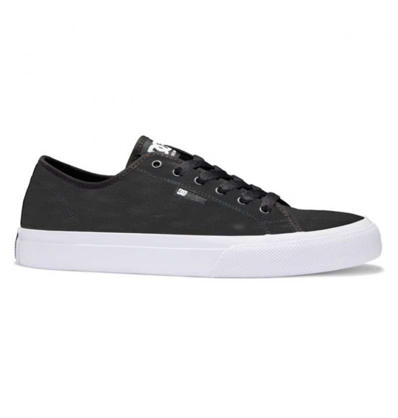 Hombre Tenis DC Shoes Manual SE Platene Negras Blancas Negras | TUZ-086439