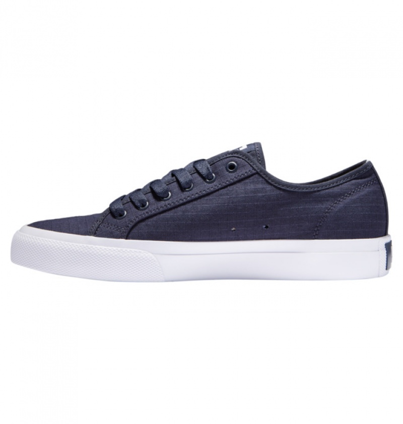 Hombre Tenis DC Shoes Manual SE Platene Azul Marino Blancas | FEL-945781