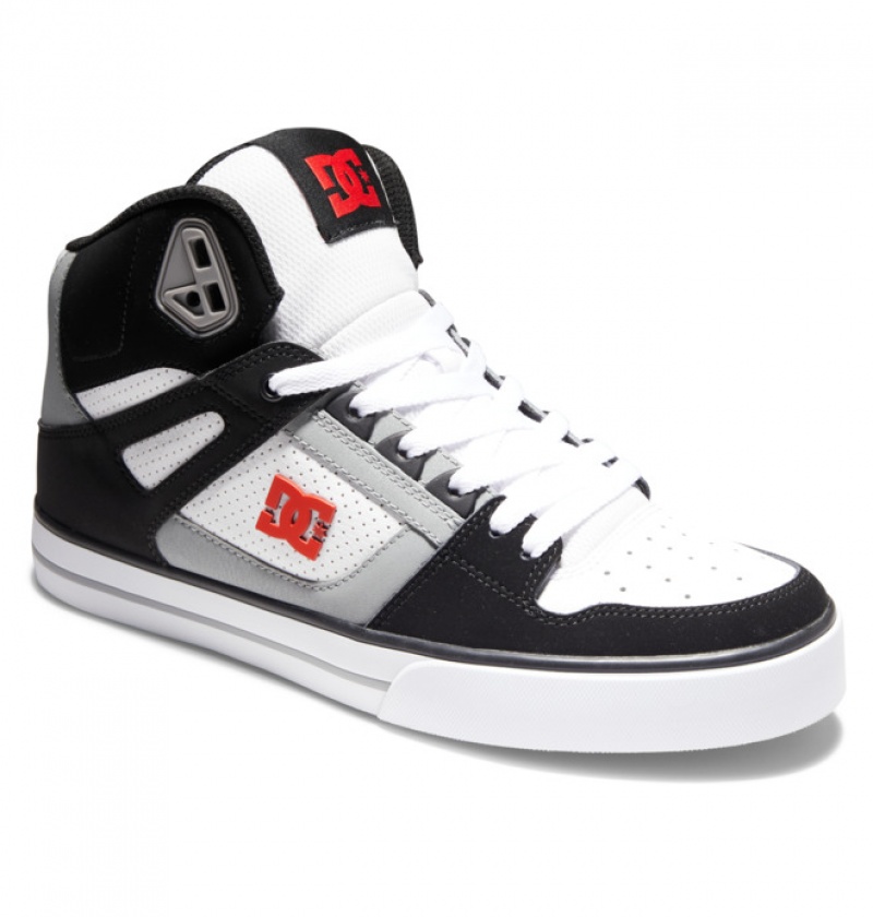 Hombre Tenis DC Shoes Pure High-Top Negras Blancas Rojas | USY-931248