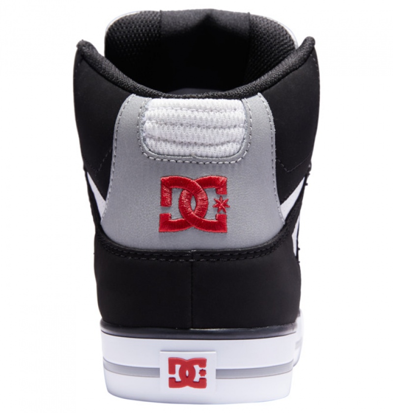 Hombre Tenis DC Shoes Pure High-Top Negras Blancas Rojas | USY-931248