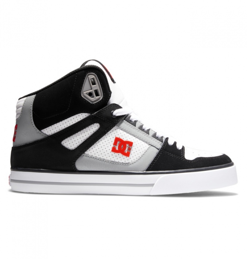 Hombre Tenis DC Shoes Pure High-Top Negras Blancas Rojas | USY-931248