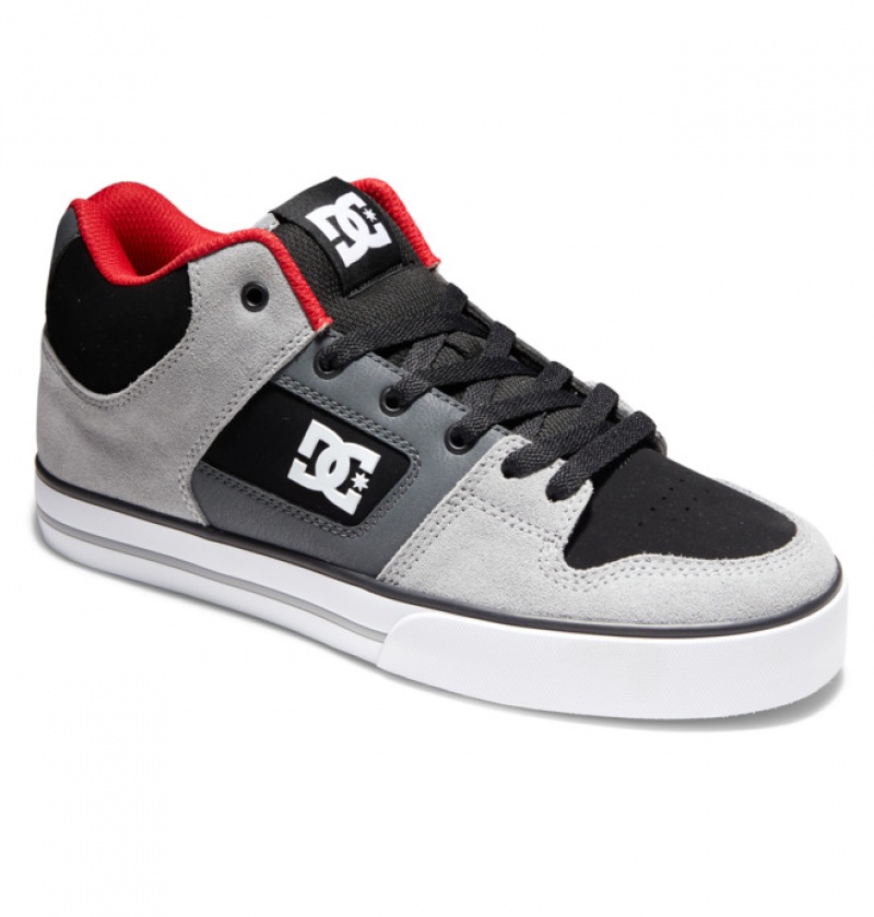 Hombre Tenis DC Shoes Pure MID Mid-Top Negras Gris Rojas | LQN-378091