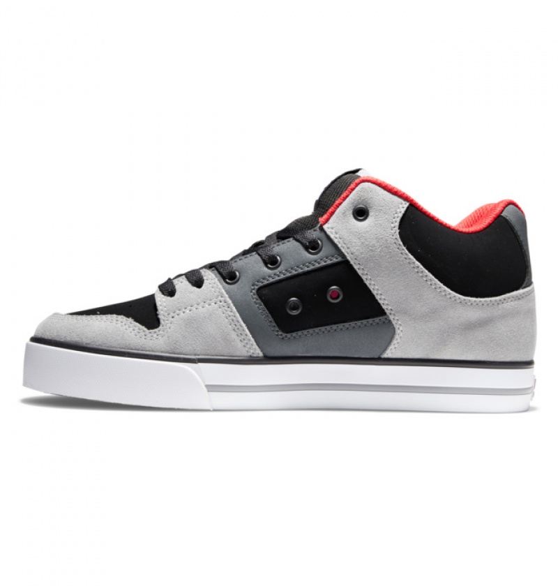 Hombre Tenis DC Shoes Pure MID Mid-Top Negras Gris Rojas | LQN-378091