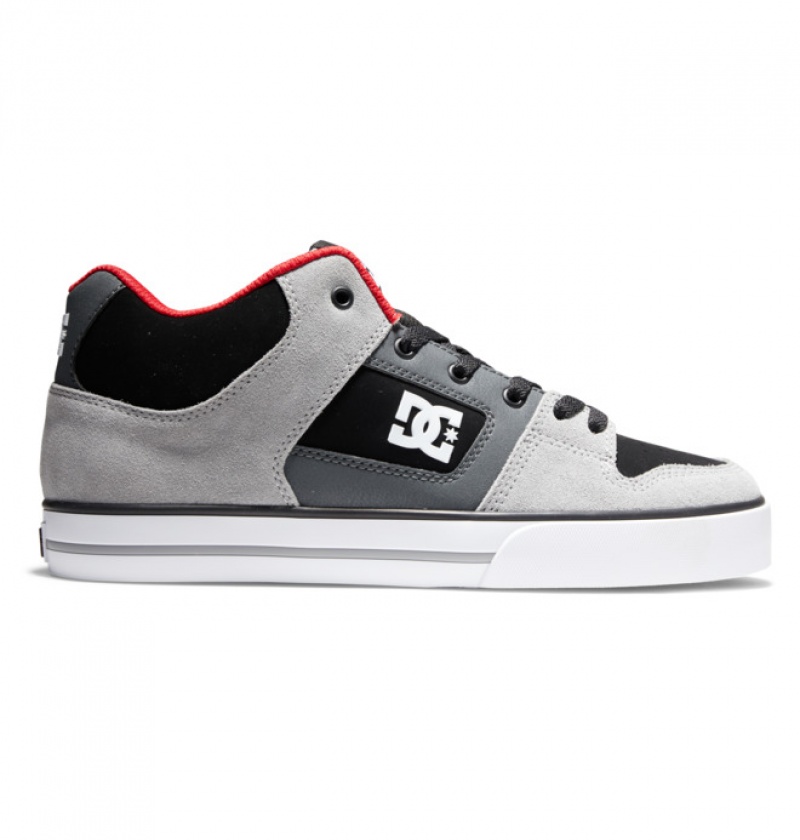 Hombre Tenis DC Shoes Pure MID Mid-Top Negras Gris Rojas | LQN-378091