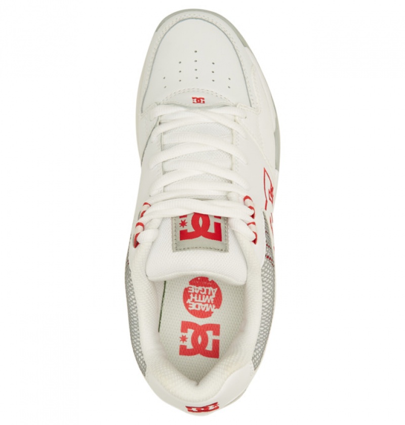 Hombre Tenis DC Shoes Versatile Blancas Gris Rojas | LER-709481