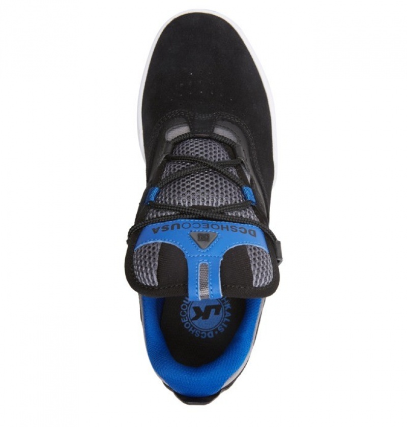 Hombre Tenis Skate DC Shoes Kalis Negras Azules Blancas | AJC-764128