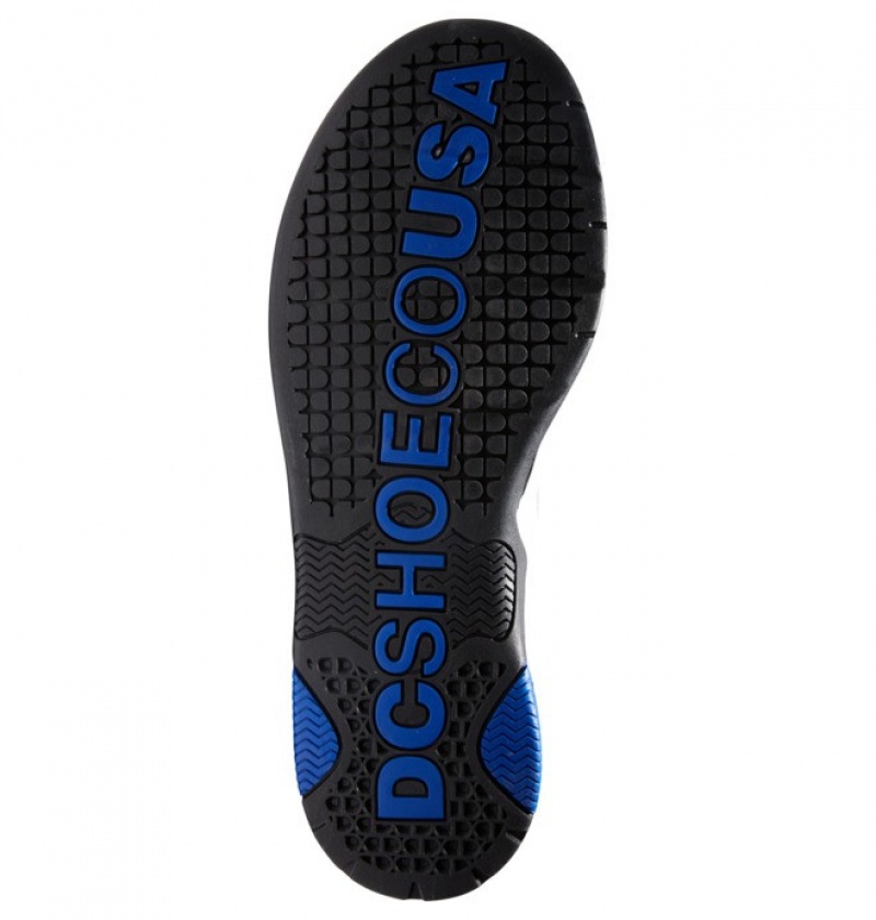 Hombre Tenis Skate DC Shoes Kalis Negras Azules Blancas | AJC-764128