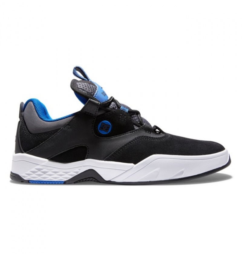 Hombre Tenis Skate DC Shoes Kalis Negras Azules Blancas | AJC-764128