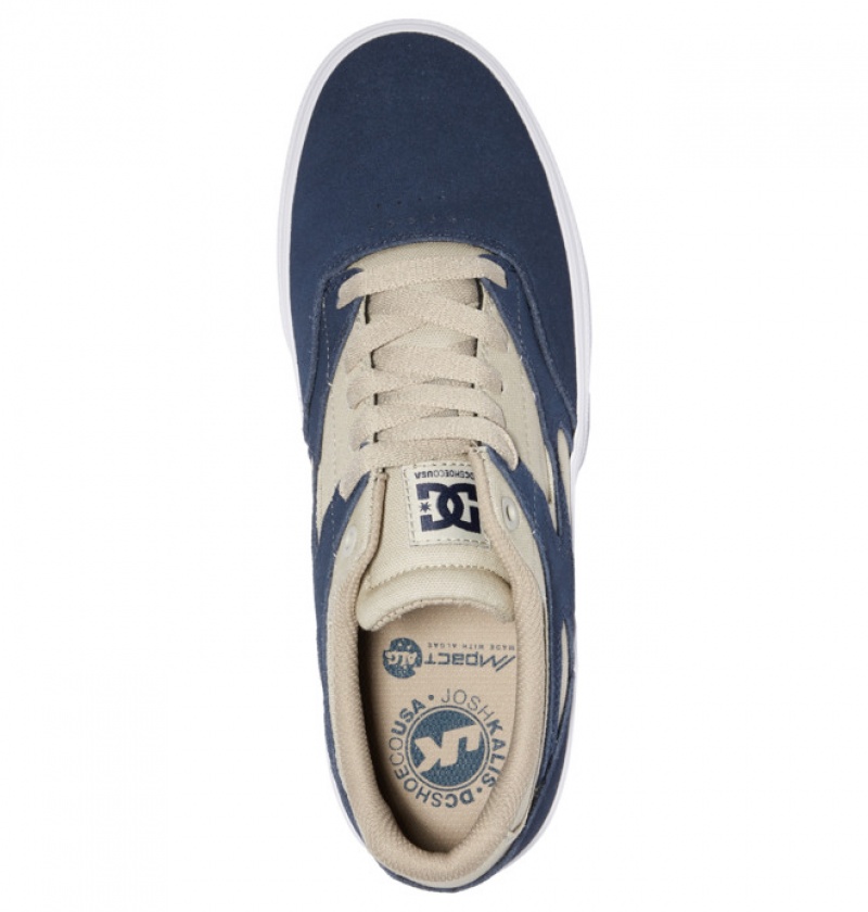 Hombre Tenis Skate DC Shoes Kalis Vulc Azul Marino Kaki | XPG-459716